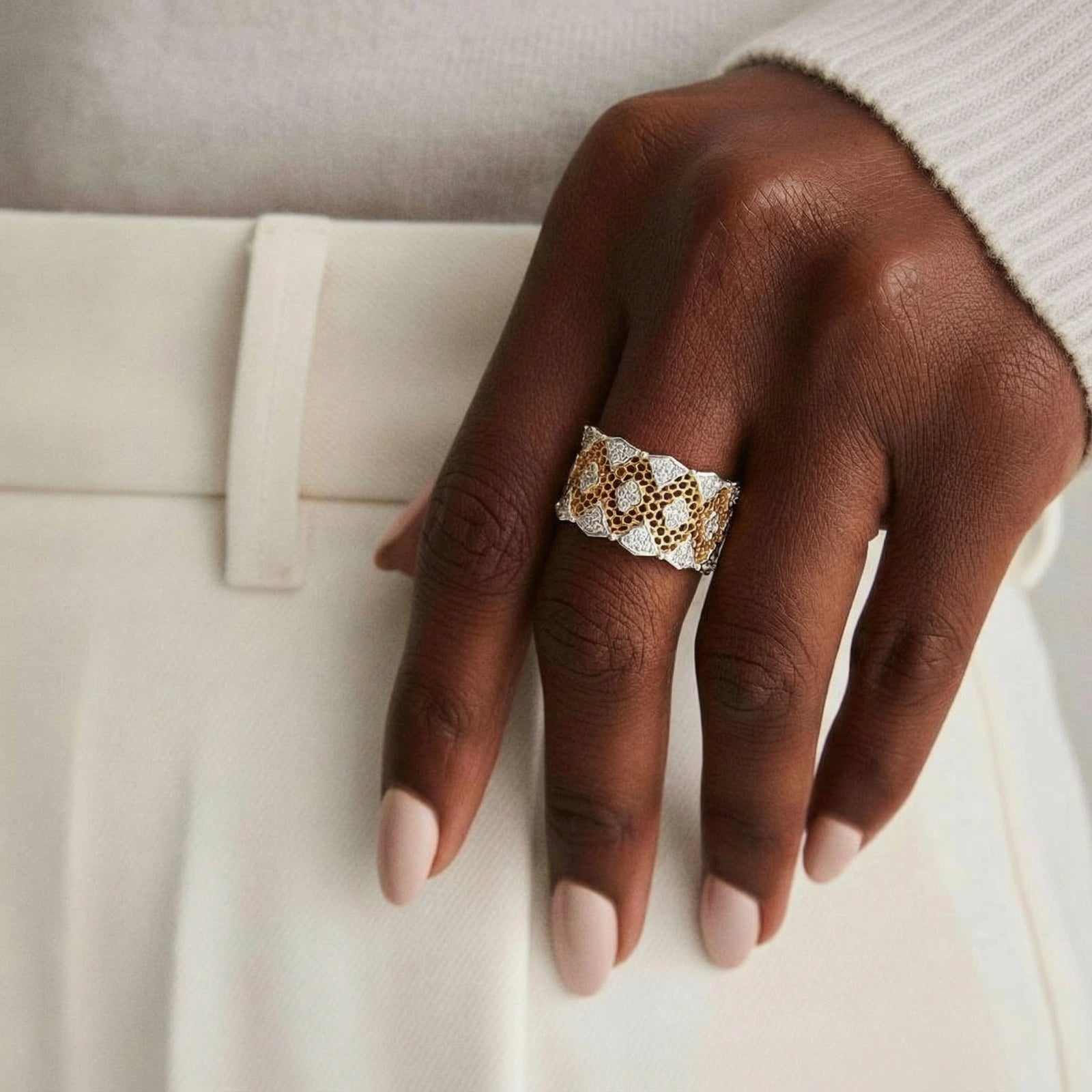 Honeycomb Crystal Power Ring
